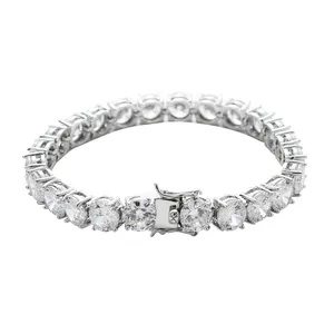 Klassische 8mm Silber Tennis Chain mit Mikro-Zirkonia für Herren Hip Hop Schmuck