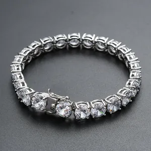 Herren Hip Hop Tennis Armband Kupfer Mikro Eingelegtes AAA Zirkonia Luxus Gold Silber Plattierte Kette Armband Schmuck Geschenk