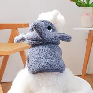 Sweat à Capuche Requin pour Chien et Chat en Laine d'Agneau Douce Vêtements d'Animaux de Dessins Animés Amusants pour Petits et Moyens Chiens et Chats Costume d'Hiver