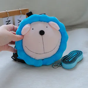 Lindo arnés mochila de león azul con correa a juego para perros pequeños y gatos