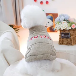Giacca Casual per Cani e Gatti con Cerniera Lettere Ricamate Tasca Calda Felpa con Cappuccio in Poliestere Vestiti per Animali