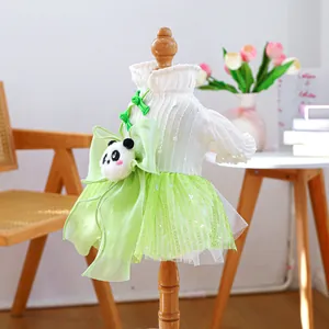 Schönes Haustier Hund Mesh Tutu Kleid mit dekorativem Panda für kleine Hunde und Welpen.