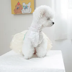 Vestito in pizzo per cani di piccola taglia, carino abito da festa per cuccioli con gonna tulle.