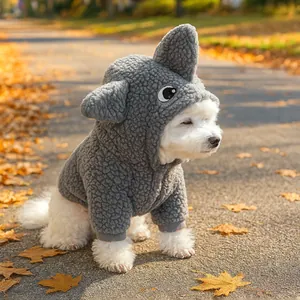 Sweat à Capuche Requin pour Chien et Chat en Polaire Douce Vêtements d'Hiver Chauds Costume d'Animal Amusant pour Petits Chiens Moyens Chiot Chatons