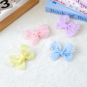 Pince à Cheveux Douce pour Chien et Chat avec Nœud en Organza et Künstliche Perles Accessoires de Toilettage pour Chiot et Petit Chat