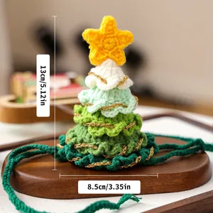 Accessoire de Noël fait main au crochet pour animaux, 13 cm de haut avec socle en bois