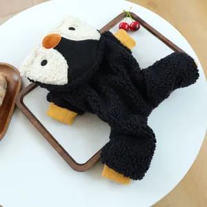 Mono de peluche tipo pingüino para mascotas con forro cálido para perros pequeños y gatos
