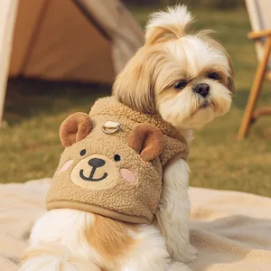 Winter Haustier Lammwolle Weste Geschirr Warm Sherpa Hundeweste Mit D-Ring Für Kleine Hunde Katzen Welpen Schwein Bär Fleece Weste Mantel