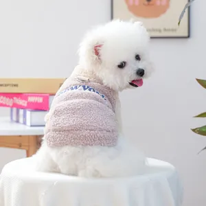 Sweat en Polaire Chaud pour Animaux de Compagnie Avec Broderie de Lettres New York et Anneau en D Métallique Gilet Épais pour Chiot Chien Chat