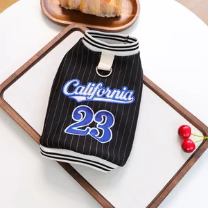 California 23 striped pet vest for small dogs and cats with D-ring traction buckle