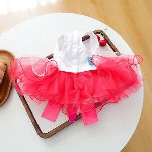 Adorable robe tutu pour chien tutu tulle rouge chiot princesse tenue pour petits chiens.