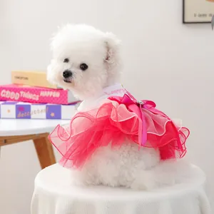 Jolie robe tutu rose à plusieurs couches pour petits chiots et chiens, vêtement mignon.