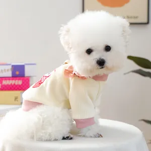 Fruehling herbst suesser hundepullover warmer rundhals welpenkleidung bequeme strickkleidung
