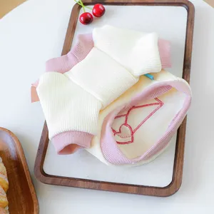 Süßes Frühlings-Herbst-Haustier-Sweatshirt für kleine Hunde und Katzen, rosa Stickerei