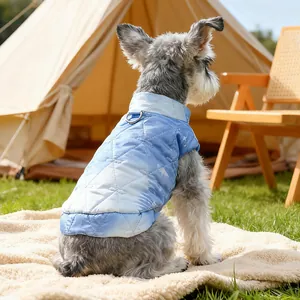 Gesteppte Hundeweste mit blauem Farbverlauf und D-Ring für kleine Hunde und Katzen