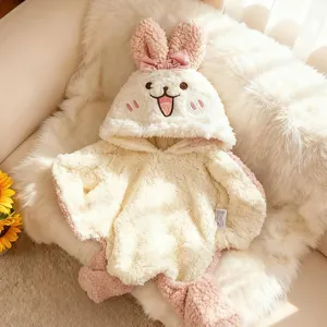 Combinaison pour animaux en polaire avec capuche lapin pour petits chiens et chats