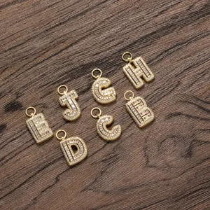 Collar con Colgante de Letra Inicial de Zirconia Chapado en Oro Plata Cobre Letra Mayúscula Individual Joyería Hip Hop para Hombres Mujeres