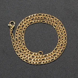 Hip Hop Edelstahl Figaro Halskette Für Herren Damen Vakuumgalvanisierung Hochglanzpoliert Gliederkette Schmuck Zubehör Geschenk