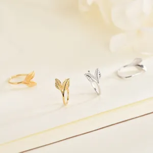 S925 Sterling Zilveren Bladknop Oorknopjes Voor Dames Minimalistische Fijne Natuur Geïnspireerde Goud Zilver Vergulde Sieraden Cadeau