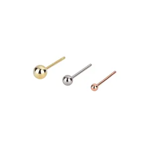 S925 sterling silver round ball stud earrings in gold, silver and rose gold finishes
