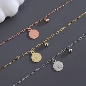 Bracelet perlé élégant en argent sterling S925 avec breloques vintage en trois couleurs