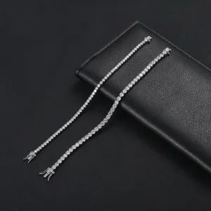 Klassische 925er Sterling Silber Tennisarmbänder mit Zirkonia in zwei Breitenmaßen