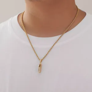 Ανδρικό hip hop χρυσό κολιέ με μενταγιόν αθλητικό παπούτσι και λαμπερά ζιργκόν πέτρες
