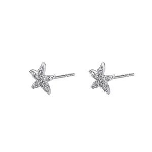 Schitterende S925 zilveren zeester oorknopjes met micro-pave zirkonia stenen voor vrouwen
