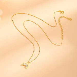 Elegant S925 sterling silver mermaid tail pendant necklace with sparkling zircons