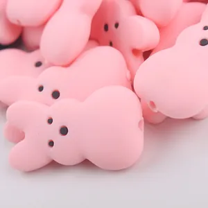 Roze konijn siliconen kralen voor DIY Pasen sieraden en handgemaakte kralenpennen