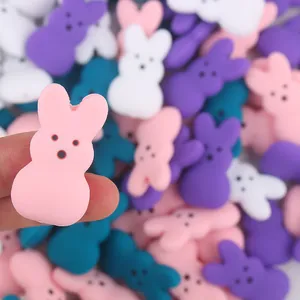 Schattige konijnvormige siliconen kralen in pastelkleuren voor DIY-sieraden en kralenpennen