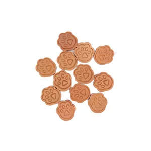 Brown wooden cat paw beads for DIY handmade jewelry crafting and beading materials