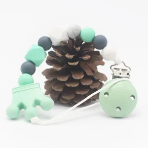 Baby Silicone Pacifier Clip Crown Teether Chain BPA Free Soother Holder Leash For Infant Toddler Teething Toy Shower Gift