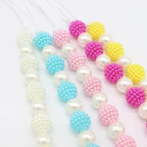 Colorful pearl pacifier clip chain with vibrant matte beads for stylish baby accessories