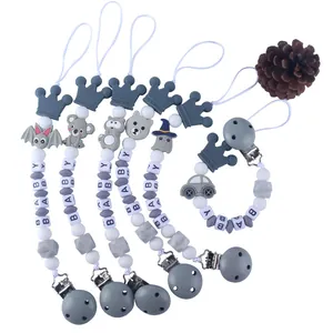 Clip de Silicona para Chupete de Bebé Cuentas de Animales de Dibujos Animados Cadena Anticaída Accesorios de Lactancia