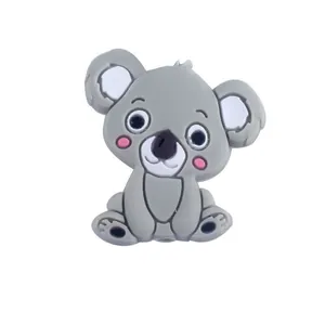 Détail d'une perle koala en silicone alimentaire avec relief 3D pour bijoux de dentition
