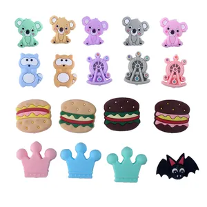 Perles de koala en silicone alimentaire et accessoires de dentition en couleurs