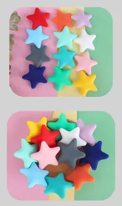 Détail de perles en silicone colorées en forme d'étoile pour bijoux de dentition