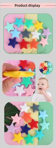 Vue détaillée de perles étoilées en silicone de qualité alimentaire pour bijoux DIY