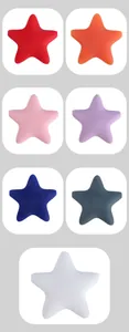 Collection de perles de dentition en silicone en forme d'étoile en sept couleurs mates
