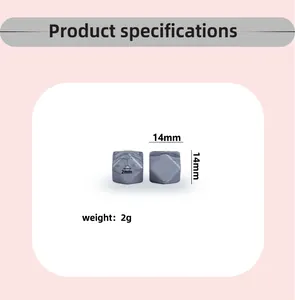 Détails perle en silicone grise octogonale 14mm avec trou 2mm pour bijoux de dentition