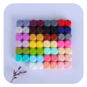Perles en Silicone Octogonales de 14mm pour Poussée Dentaire Bébé Fabrication Bijoux DIY Collier Bracelet sans BPA