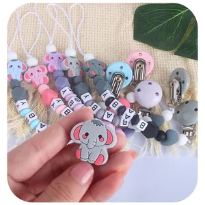 Catenella portaciuccio in silicone personalizzata con massaggiagengive a elefante