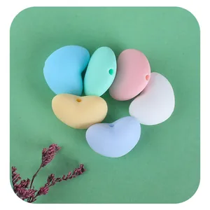 Macaron heart silicone beads set for baby teething rings and DIY pacifier chains