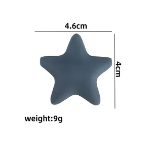 Perle étoile en silicone gris 4,6x4cm et 9g pour accessoires de dentition DIY
