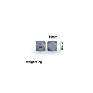 Perles en silicone octogonales grises de 14mm pour jouets de dentition et attache-tétine