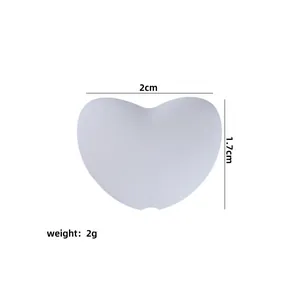 White heart-shaped silicone bead for DIY baby pacifier clips 2cm x 1.7cm size