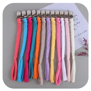 Catenella Portaciuccio in Corda di Cotone Intrecciata a Mano per Neonati Anti-Caduta con Clip in Ferro per Supporto Massaggiagengive