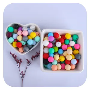 Cuentas de silicona de 12mm para collares DIY y cadenas de chupetes para bebés