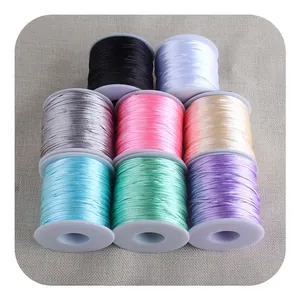 Lot de 8 cordons en satin multicolores pour le tissage DIY et la création de bijoux